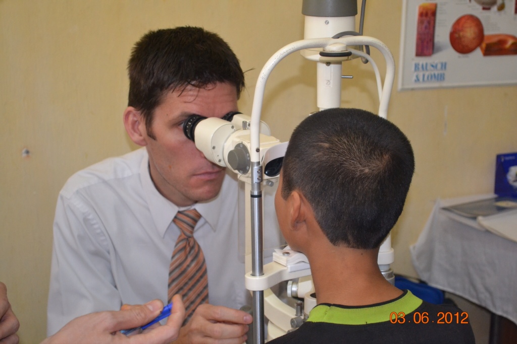 Eye examination ongoing